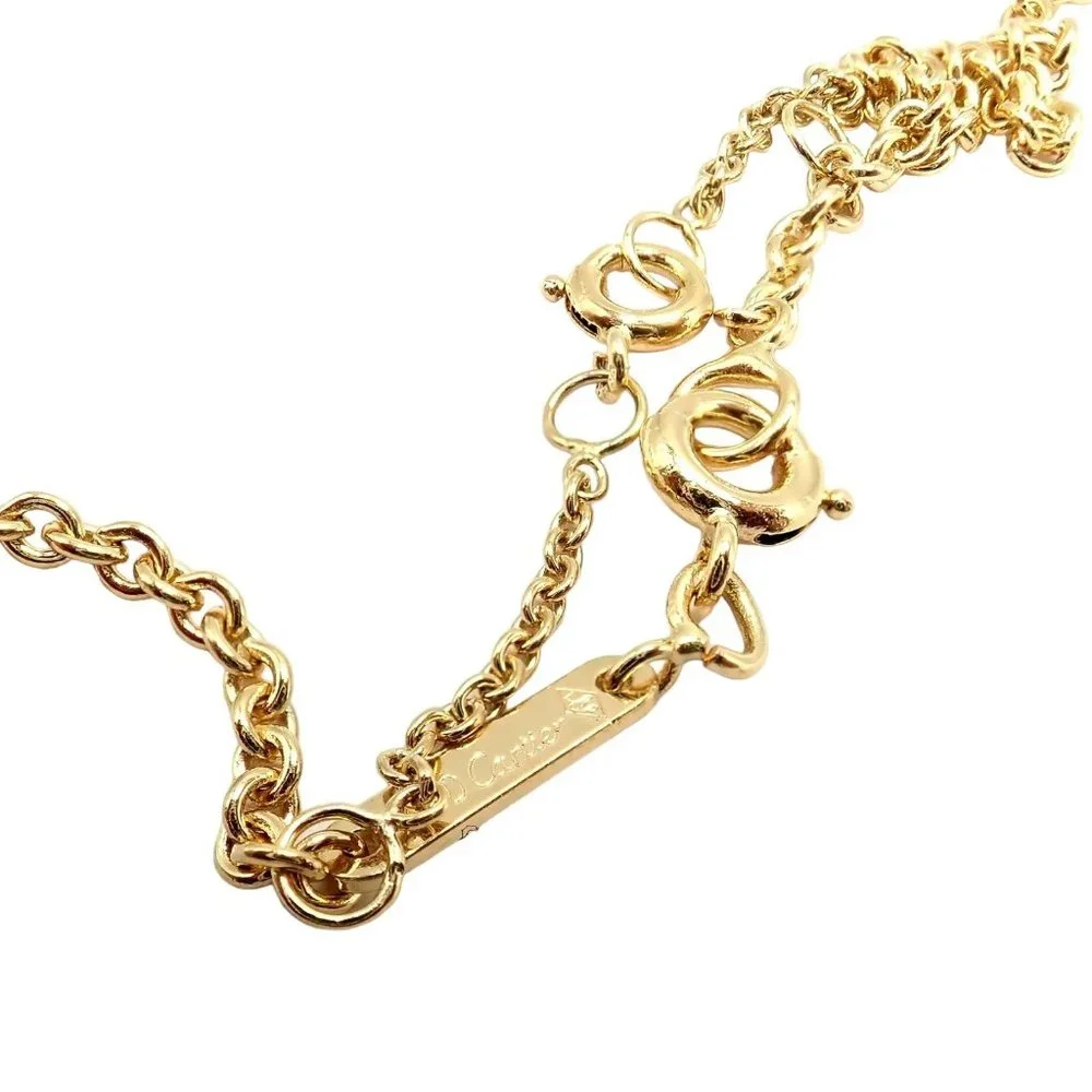 Authentic! Cartier 18k Yellow Gold Baby Carriage Stroller Charm Pendant Necklace
